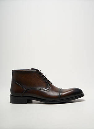 Bottines/boots tissage satiné talon bas marron KDOPA homme