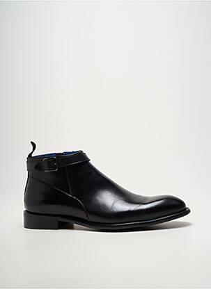 Bottines/boots fermeture zippée talon bas noir KDOPA homme