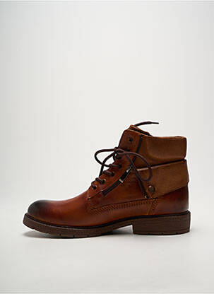 Bottines/boots fermeture zip et lacets talon bas marron KDOPA homme