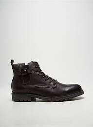 Bottines/boots tissage satiné talon bas marron KDOPA homme