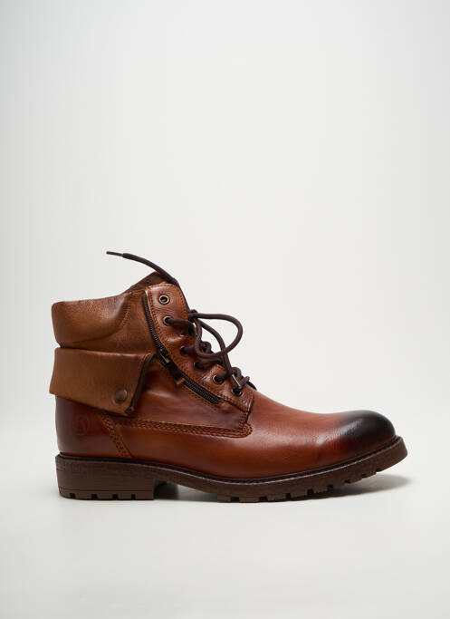 Bottines/boots fermeture zip et lacets talon bas marron KDOPA homme