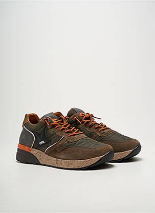 Baskets fermeture elastique bout rond vert CETTI homme
