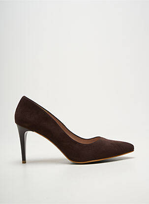 Escarpins bout pointu talon de 7 à 9cm marron GIULIA femme
