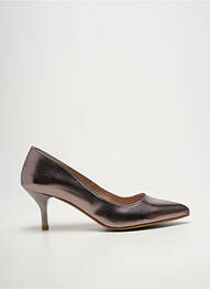 Escarpins tissage satiné talon de 4 à 6cm marron GIULIA femme