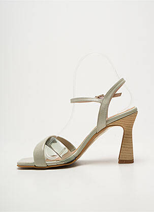 Sandales/nu pieds tissage satiné talon de 7 à 9cm vert GIULIA femme