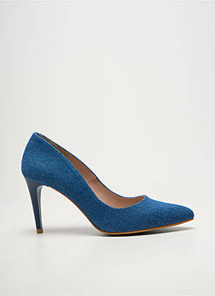 Escarpins bout pointu talon de 7 à 9cm bleu GIULIA femme