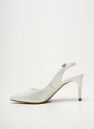 Escarpins tissage satiné talon de 7 à 9cm blanc GIULIA femme