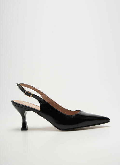 Escarpins tissage satiné talon de 7 à 9cm noir GIULIA femme