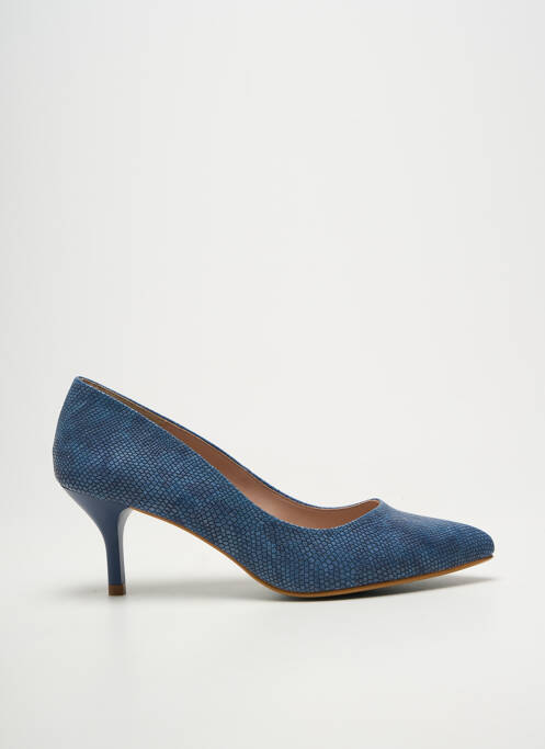Escarpins bout pointu talon de 4 à 6cm bleu GIULIA femme