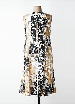 Robe mi-longue imprimé fantaisie sans manche blanc CHRISTIAN MARRY femme