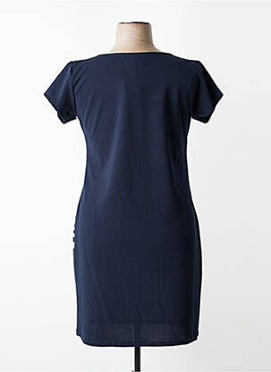 Robe mi-longue imprimé fantaisie manches courtes bleu GALMALLA femme