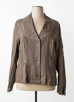 Veste casual coupe droite marron FRED SABATIER femme