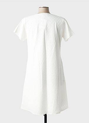 Robe mi-longue manches courtes manches courtes blanc GALMALLA femme