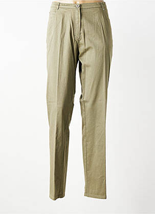 Pantalon droit stretch taille normale vert GUY DUBOUIS femme