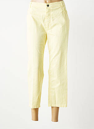 Pantalon 7/8 stretch taille normale jaune JEAN GABRIEL femme