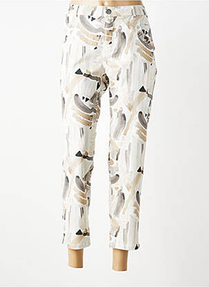 Pantalon 7/8 stretch taille normale beige ANNA MONTANA femme