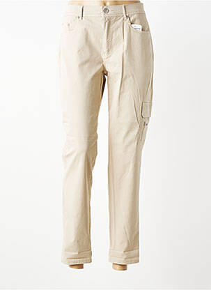 Pantalon 7/8 stretch taille normale beige ANNA MONTANA femme