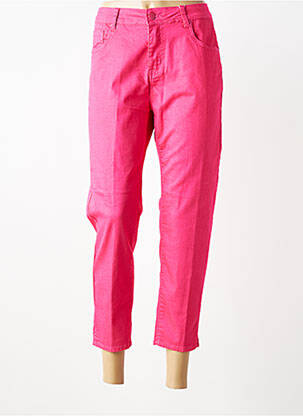 Pantacourt stretch taille normale rose GEVANA femme