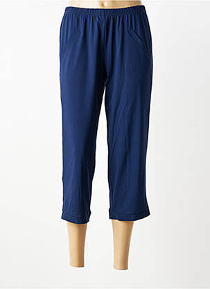 Pantacourt coupe droite taille normale bleu SAINT CHARLES femme
