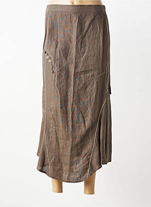 Jupe longue fermeture zippée au dos vert FRED SABATIER femme