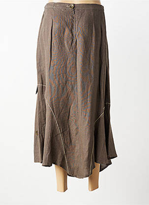 Jupe longue fermeture zippée au dos vert FRED SABATIER femme