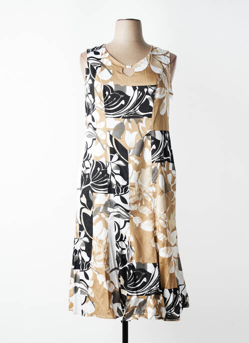 Robe mi-longue imprimé fantaisie sans manche blanc CHRISTIAN MARRY femme