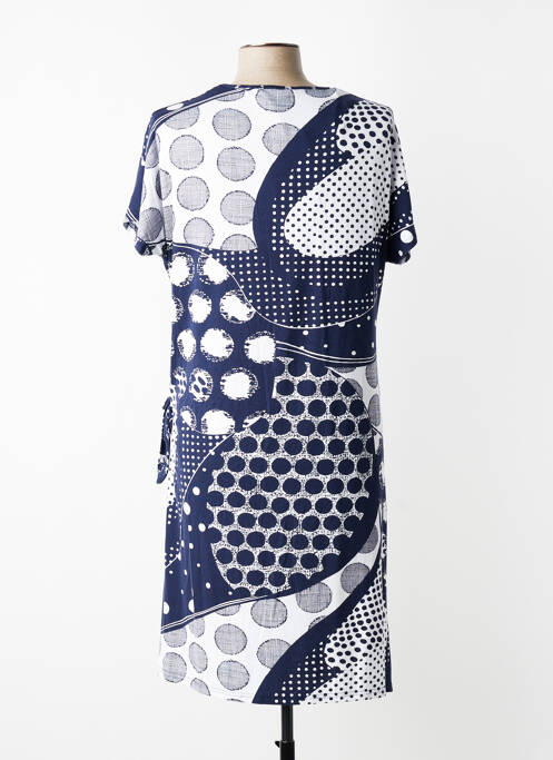 Robe mi-longue imprimé fantaisie manches courtes bleu MARBLE femme