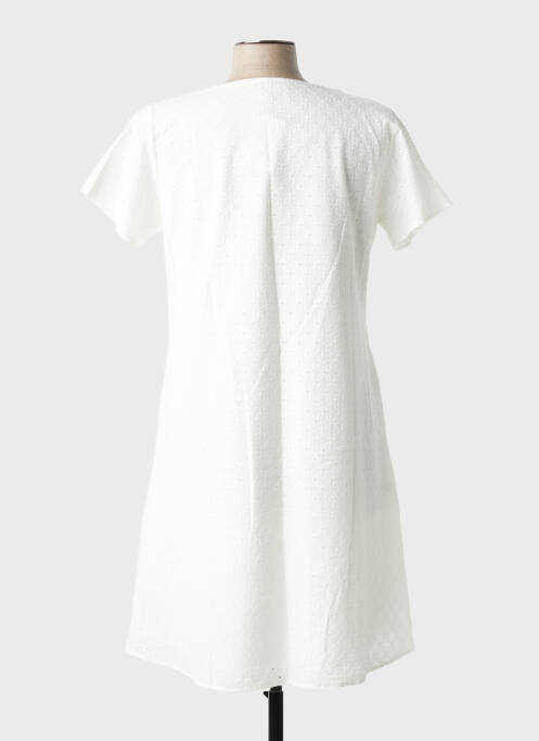 Robe mi-longue manches courtes manches courtes blanc GALMALLA femme