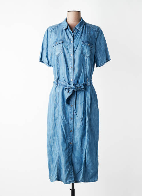 Robe mi-longue manches courtes manches courtes bleu BARBARA LEBEK femme