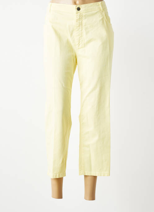 Pantalon 7/8 stretch taille normale jaune JEAN GABRIEL femme