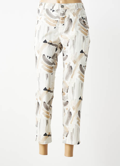 Pantalon 7/8 stretch taille normale beige ANNA MONTANA femme
