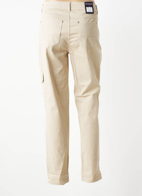 Pantalon 7/8 stretch taille normale beige ANNA MONTANA femme