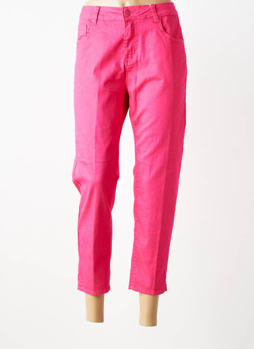 Pantacourt stretch taille normale rose GEVANA femme