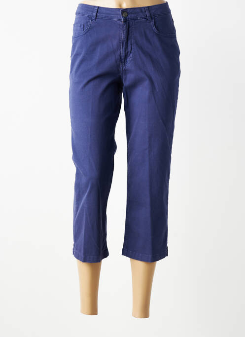 Pantacourt coupe droite taille normale bleu JEAN GABRIEL femme