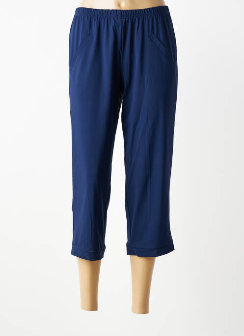 Pantacourt coupe droite taille normale bleu SAINT CHARLES femme