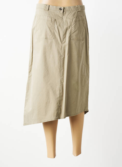 Jupe mi-longue coupe droite vert FRED SABATIER femme