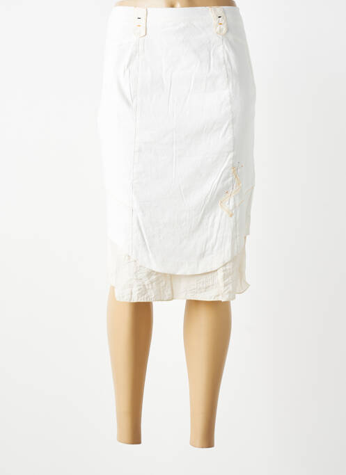 Jupe mi-longue taille normale blanc FRED SABATIER femme