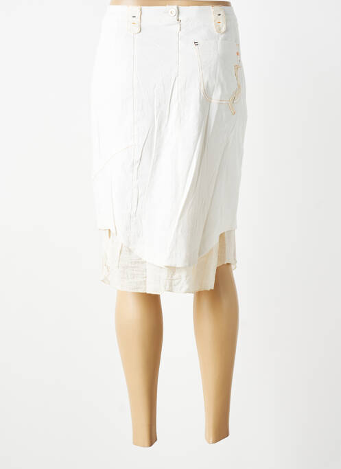 Jupe mi-longue taille normale blanc FRED SABATIER femme