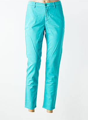 Pantalon chino tissage popeline taille normale bleu clair HAPPY femme