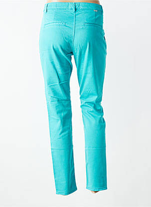 Pantalon chino tissage popeline taille normale bleu clair HAPPY femme