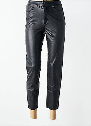 Pantalon 7/8 fermeture zippée sous rabat boutonné noir VERO MODA femme