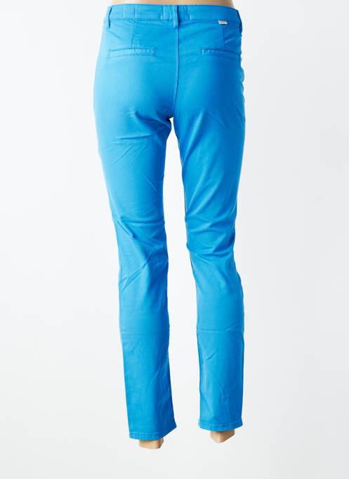 Pantalon chino tissage popeline taille normale bleu HAPPY femme