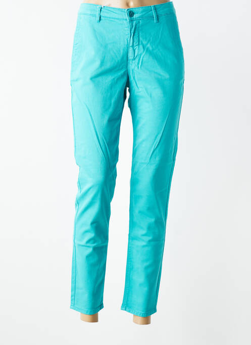 Pantalon chino tissage popeline taille normale bleu clair HAPPY femme