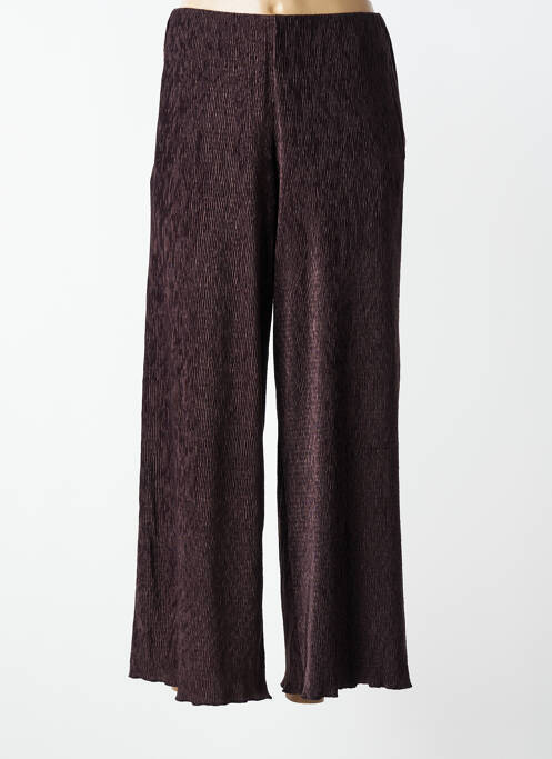 Pantalon droit taille élastique marron AWARE femme