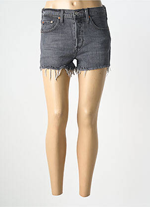 Short tissage denim taille haute noir LEVI'S femme