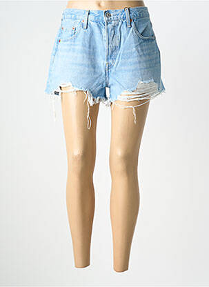 Short tissage denim taille haute bleu LEVI'S femme