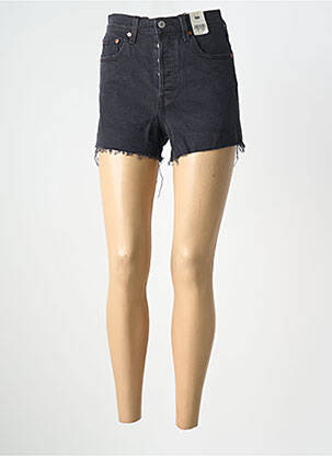 Short tissage denim taille haute noir LEVI'S femme