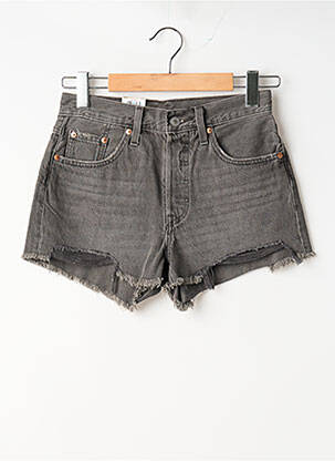 Short tissage denim taille haute gris LEVI'S femme