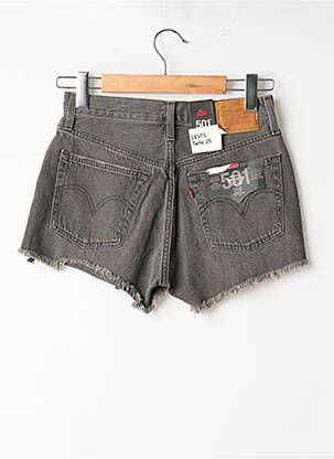 Short tissage denim taille haute gris LEVI'S femme