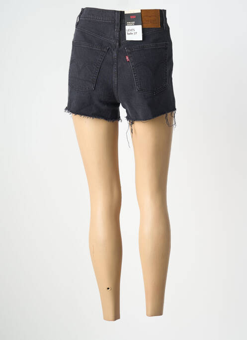 Short tissage denim taille haute noir LEVIS femme